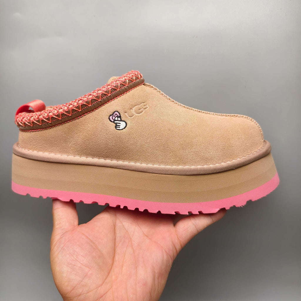 Pink Ethnic Style Chunky Sole Casual Sneakers — New Arrival | In Stock