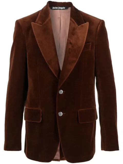 Palm Angels single-breasted velvet blazer