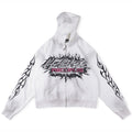 HELLSTAR Flame Glitter Zip Up Hoodie