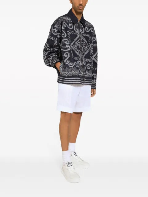 Dolce & Gabbana logo-print cotton shirt jacket
