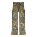 BLUE UNFURLED STRAIGHT-FIT JEANS
