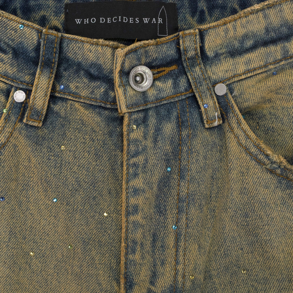 BLUE UNFURLED STRAIGHT-FIT JEANS