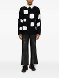 Comme des Garçons Homme Plus panelled knitted crew neck sweater