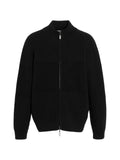 Barrie Chunky waffle-effect zip cardigan