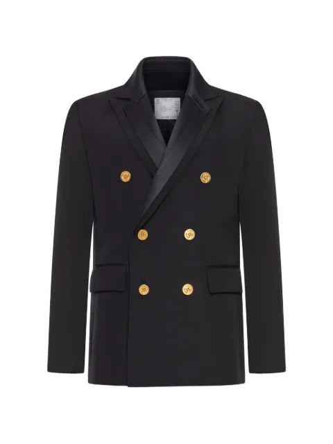 sacai double-breasted cotton blazer