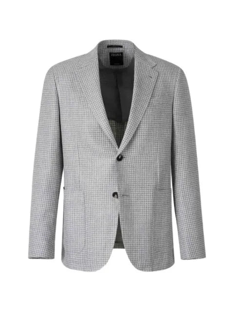 Zegna houndstooth-pattern single-breasted jacket
