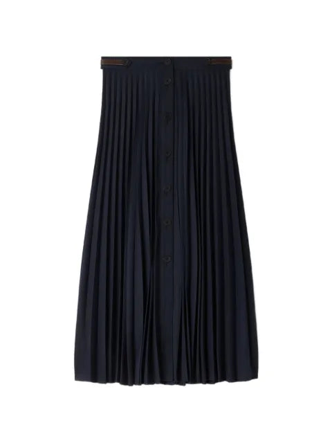 SANDRO pleated button-down midi skirt