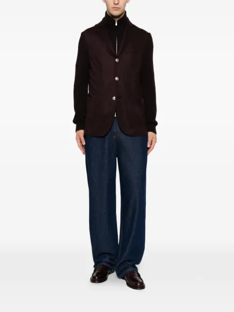 Eleventy ribbed-sleeves jacket