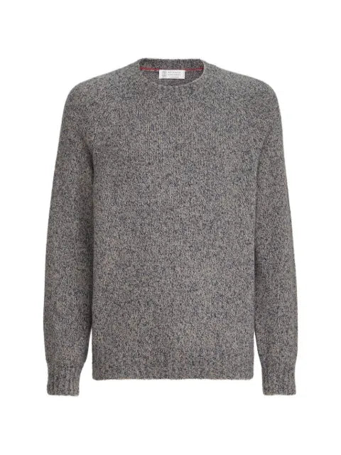 Brunello Cucinelli virgin wool, silk and cashmere chiné sweater