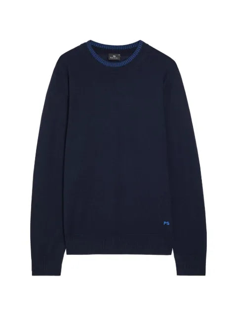 PS Paul Smith contrast-collar merino wool sweater