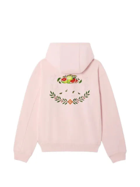 Casablanca x Pink Laduree embroidered hooded sweatshirt