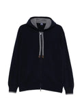 Fedeli Davis zip-up drawstring knitted hoodie