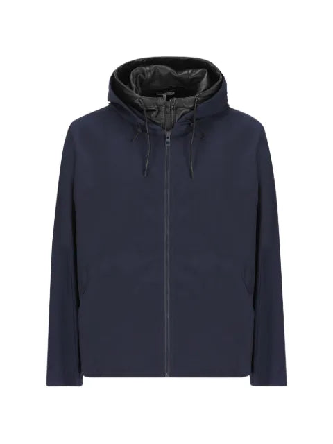 LOEWE leather-trim hooded jacket