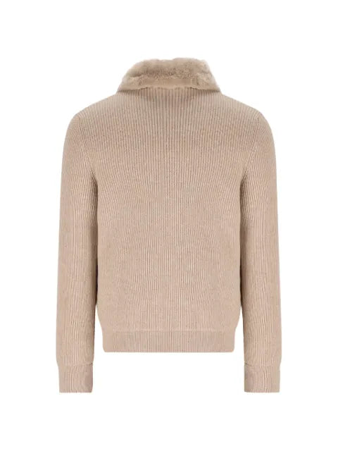 Moorer Campiglio-CAB suede-panelled bomber jacket