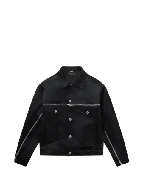Black Comme Des Garçons zip-detail button-up jacket