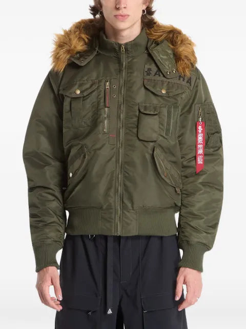 Alpha Industries Deflector faux-fur-trim bomber jacket