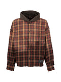WIZZARD check-pattern hooded shirt jacket