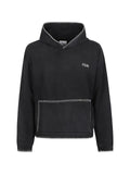 FOUND blanket-stitch logo-print hoodie