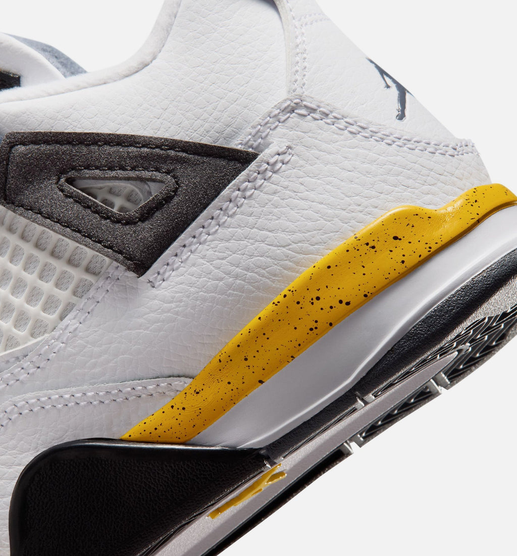 Air Jordan 4 Retro Rare Air Tour Yellow Preschool Lifestyle Shoe – White/Dark Blue Grey/Black/Tour Yellow