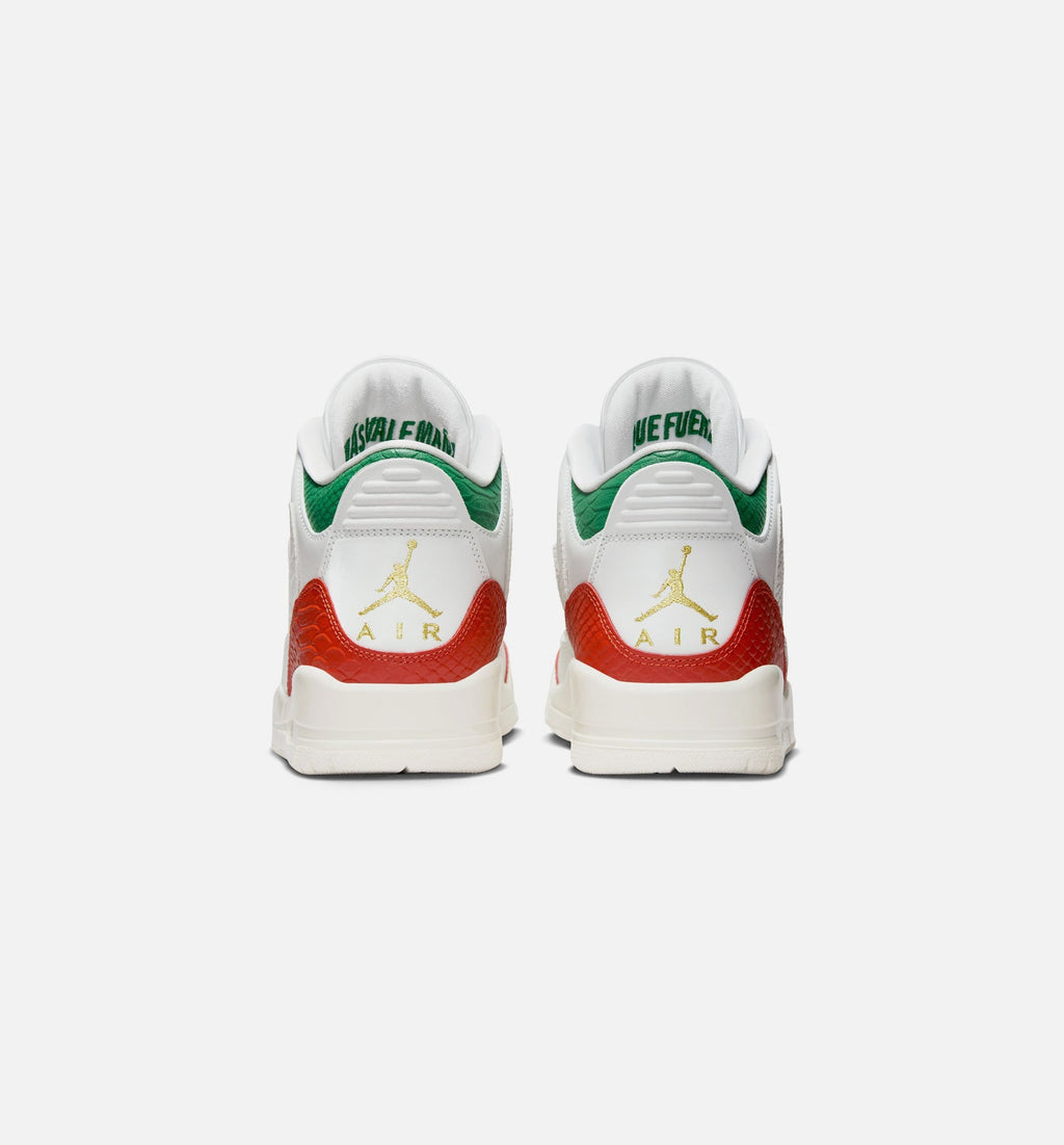 Air Jordan 3 Retro El Vuelo Men's Lifestyle Shoes - Summit White/Pine Green/Dragon Red/Metallic Gold