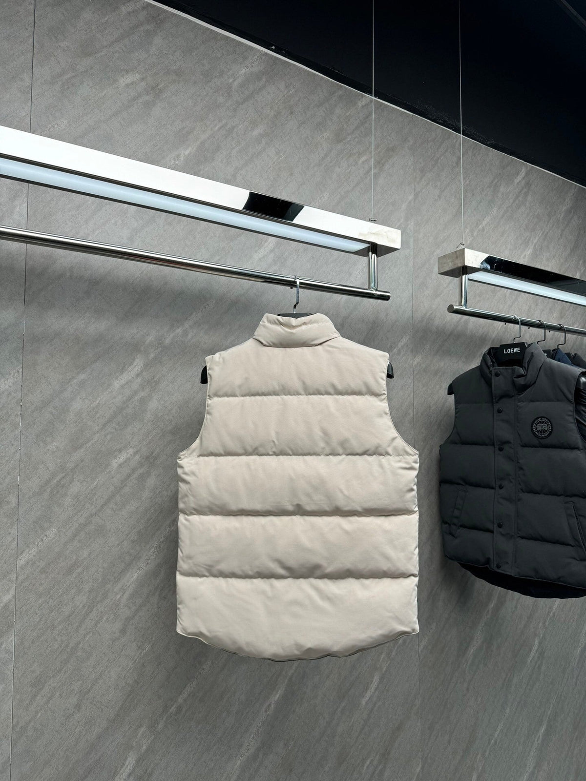 Canada Goose Cream Down Vest with Stand Collar