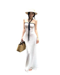 Halter Tie Bandeau Mermaid Maxi Dress Slim Bodycon Summer Long Gown