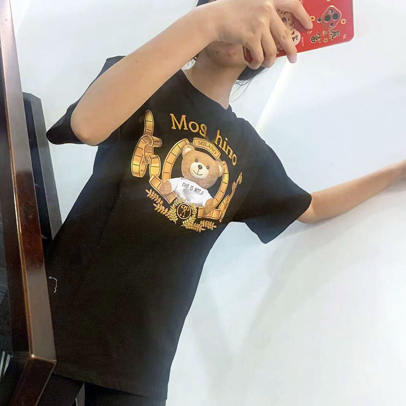 Moschino T-shirt Loose Round Neck T-shirt