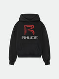 RHUDE Big R Logo Hoodie Black
