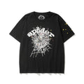 Sp5der White Logo & Spider Web Graphic Black Short Sleeve T-Shirt