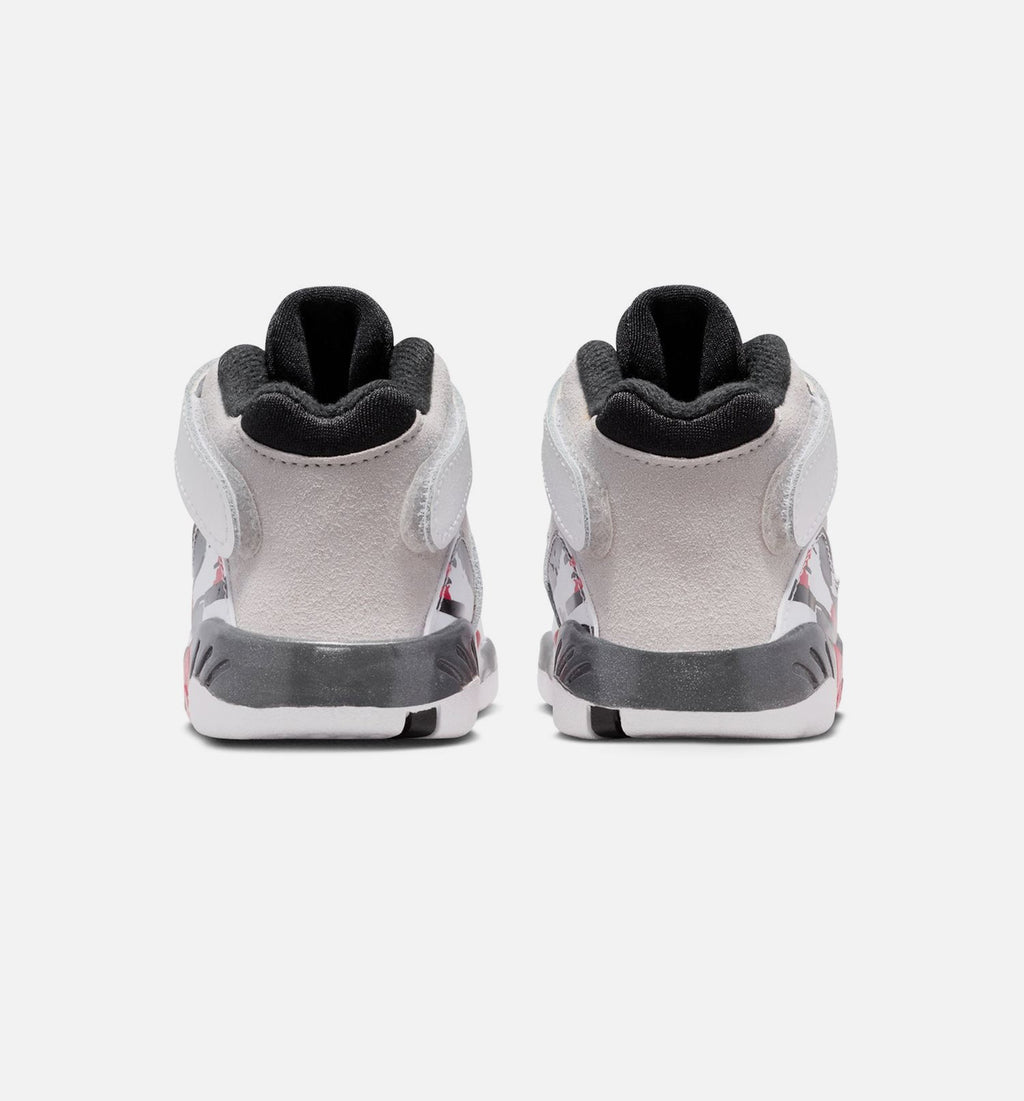 Air Jordan 8 Retro White and True Red Infant Toddler Lifestyle Shoes | White / Black / True Red