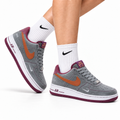 Nike Air Force 1 Low Gray Orange Burgundy Unisex Sneakers Style 12