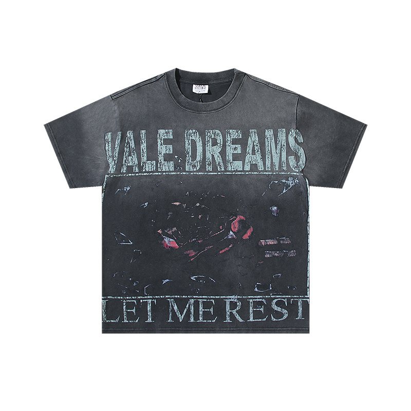 VALE USA Let Me Rest Washed Graphic T-Shirt