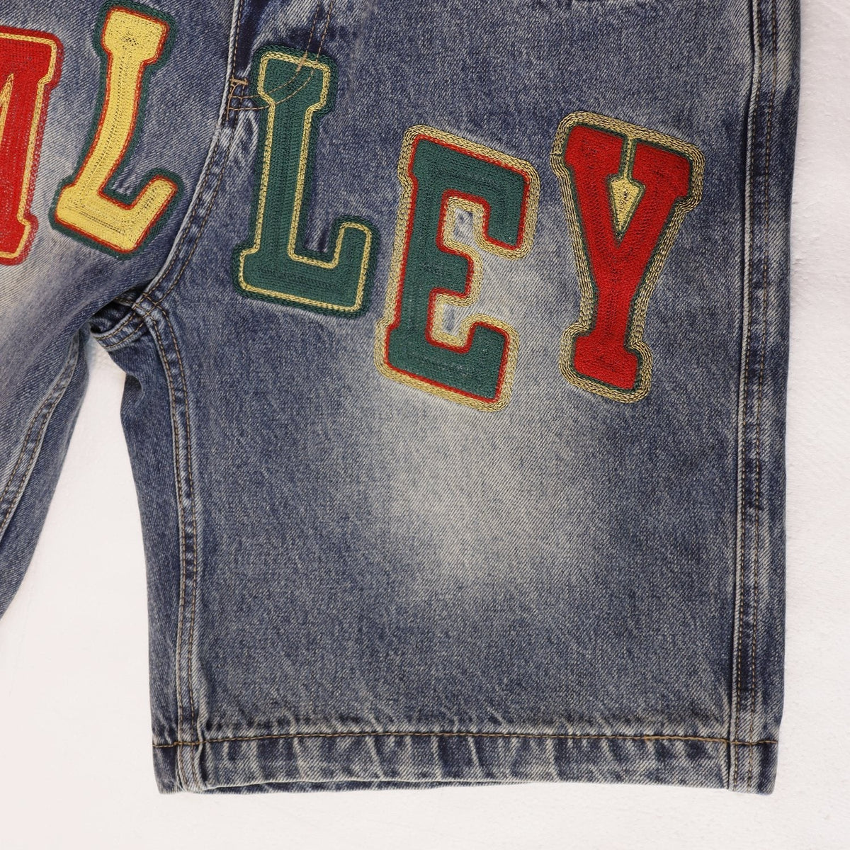 VALLEY Multicolor Embroidered Denim Shorts