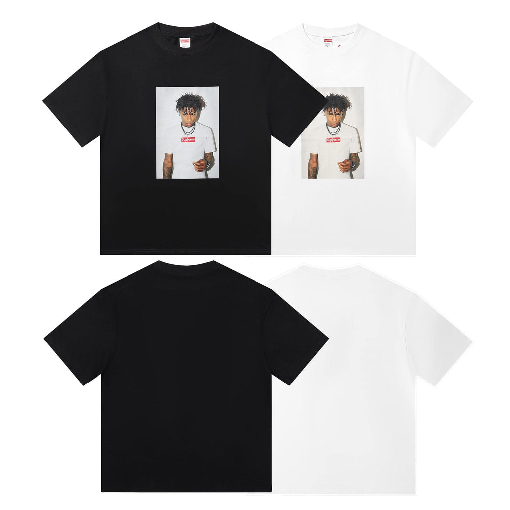 Supreme Rapper Portrait Graphic Short-Sleeve T-Shirt