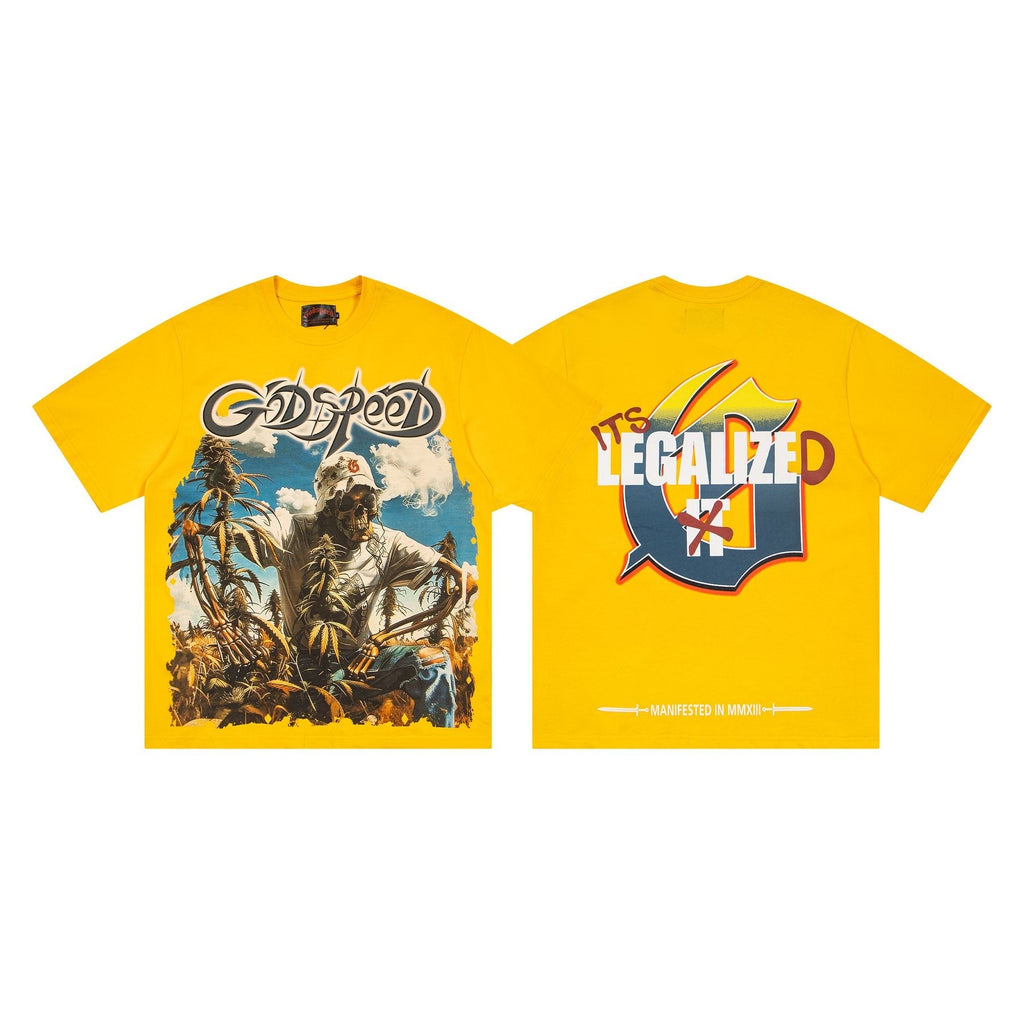 Godspeed It's Legalized Skeleton Palm Graphic T-Shirt