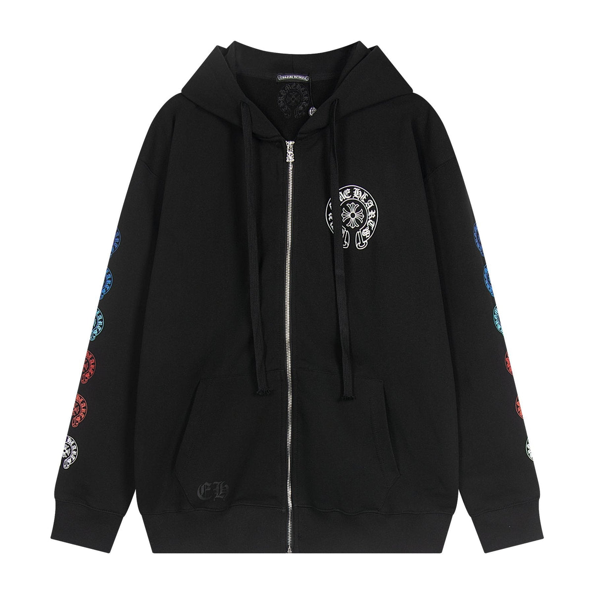 Chrome Hearts Rainbow Horseshoe Graphic Zip-Up Hoodie