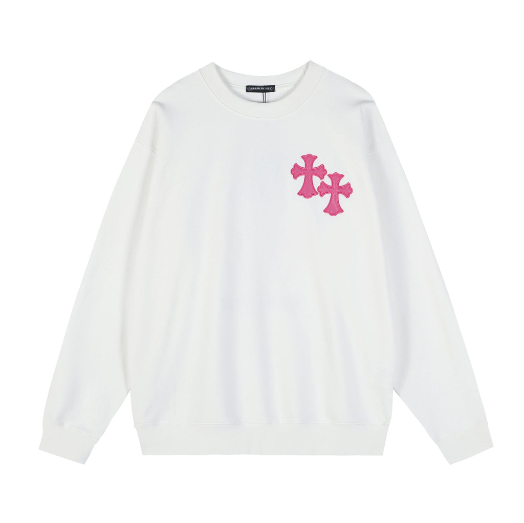 Chrome Hearts Contrast Leather Label Graphic Sweatshirt
