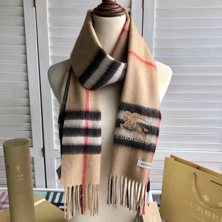 Burberry Style Classic Plaid Fringe Scarf