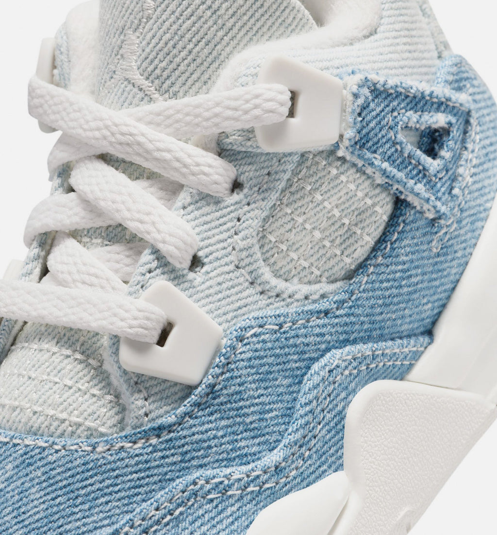 Air Jordan 4 Retro Worn Blue Infant/Toddler Sneakers