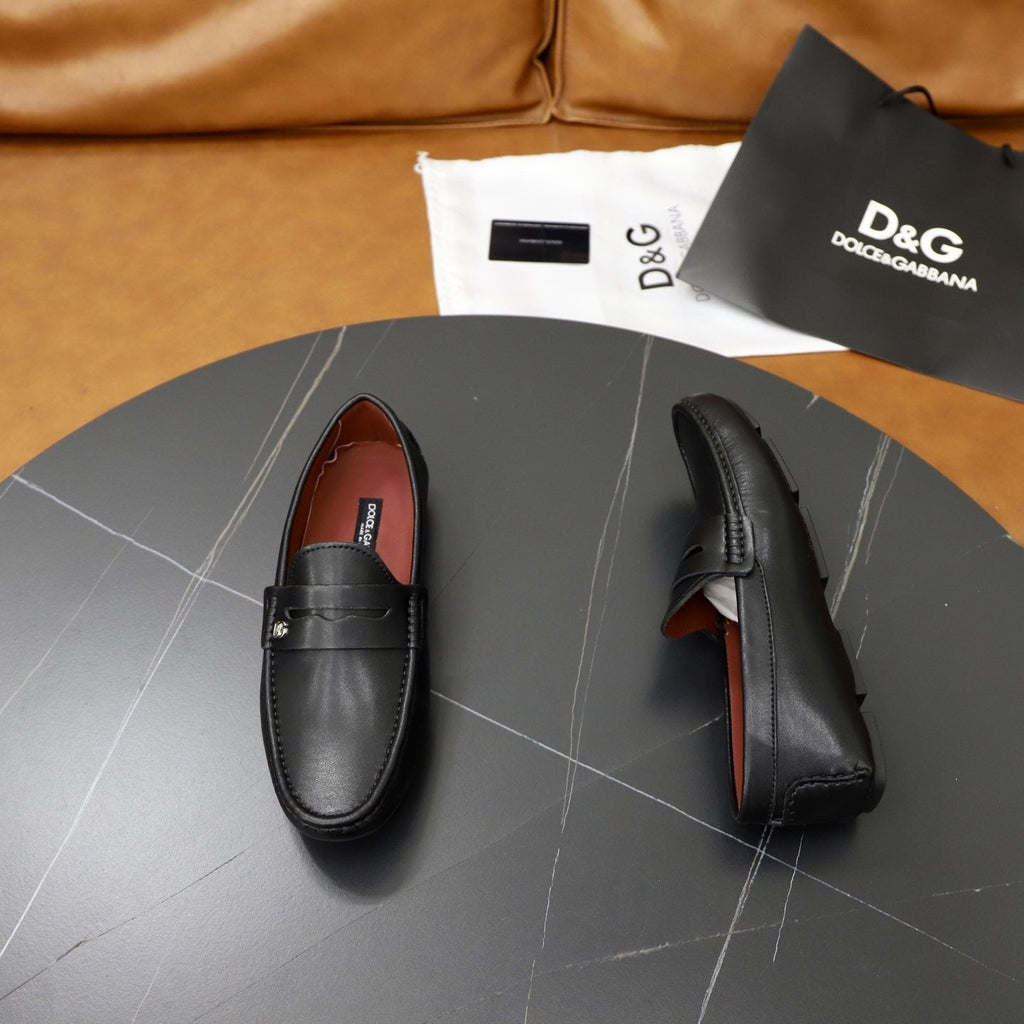 Dolce & Gabbana Men's Black Logo-Detail Loafers