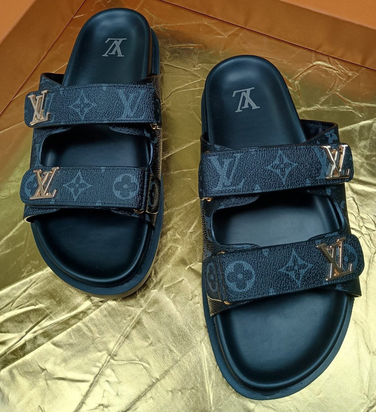 Louis Vuitton Monogram Double-Strap Slide Sandals