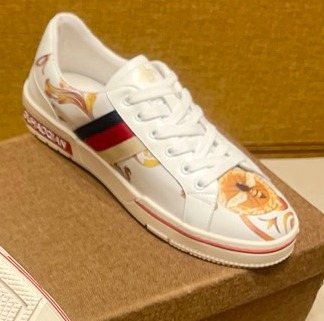 Gucci Men’s White Multicolor Graphic Low-Top Sneakers