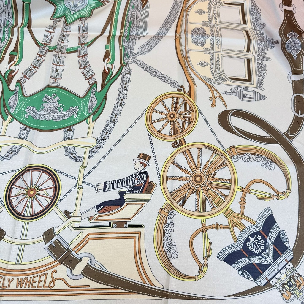 Hermès Carriage Print Silk Scarf