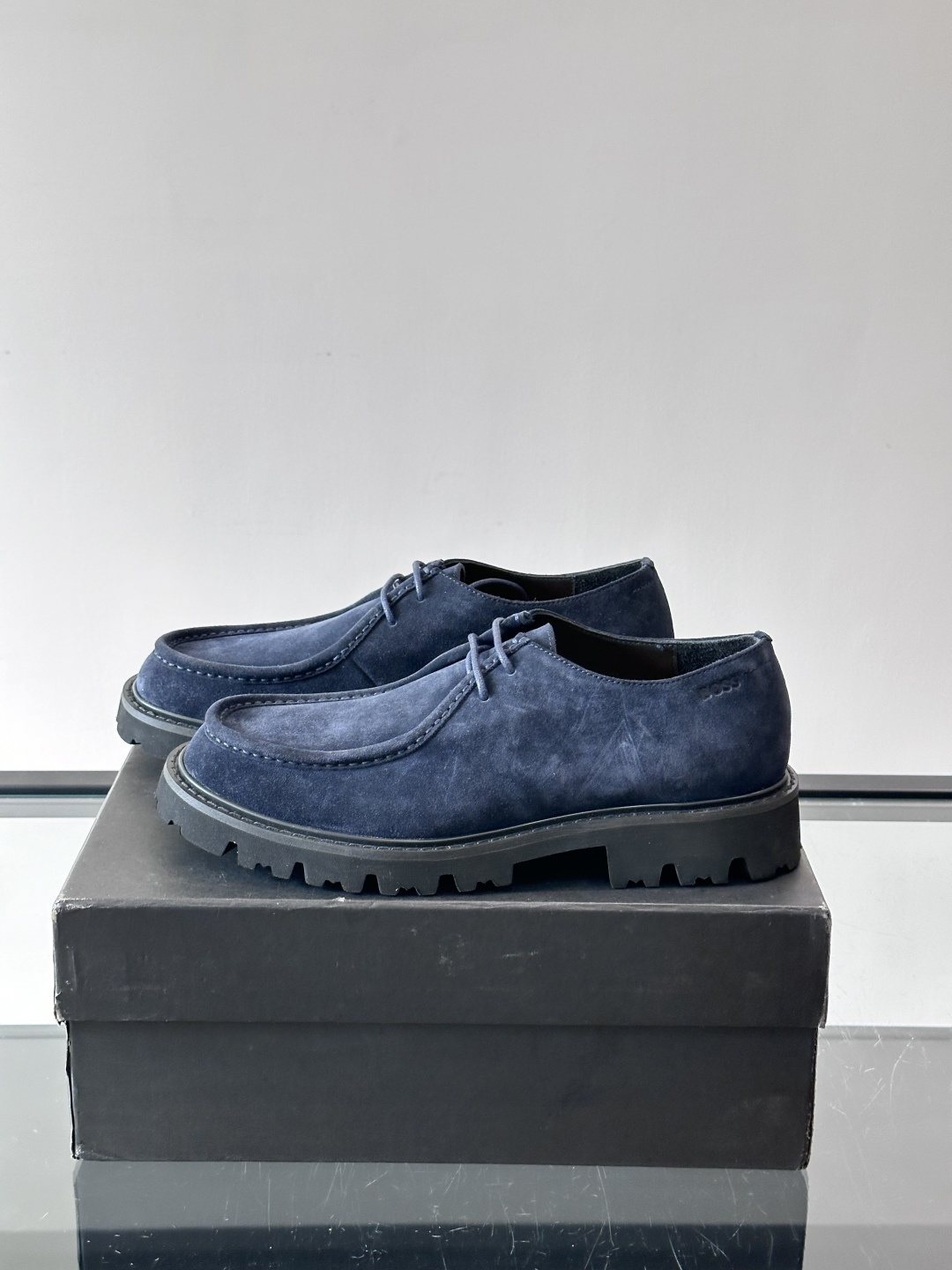 BOSS Men's Suede Lug Sole Derby Shoes
