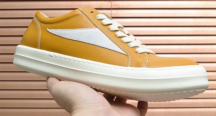 Rick Owens Contrast-Panel Platform Low-Top Sneakers
