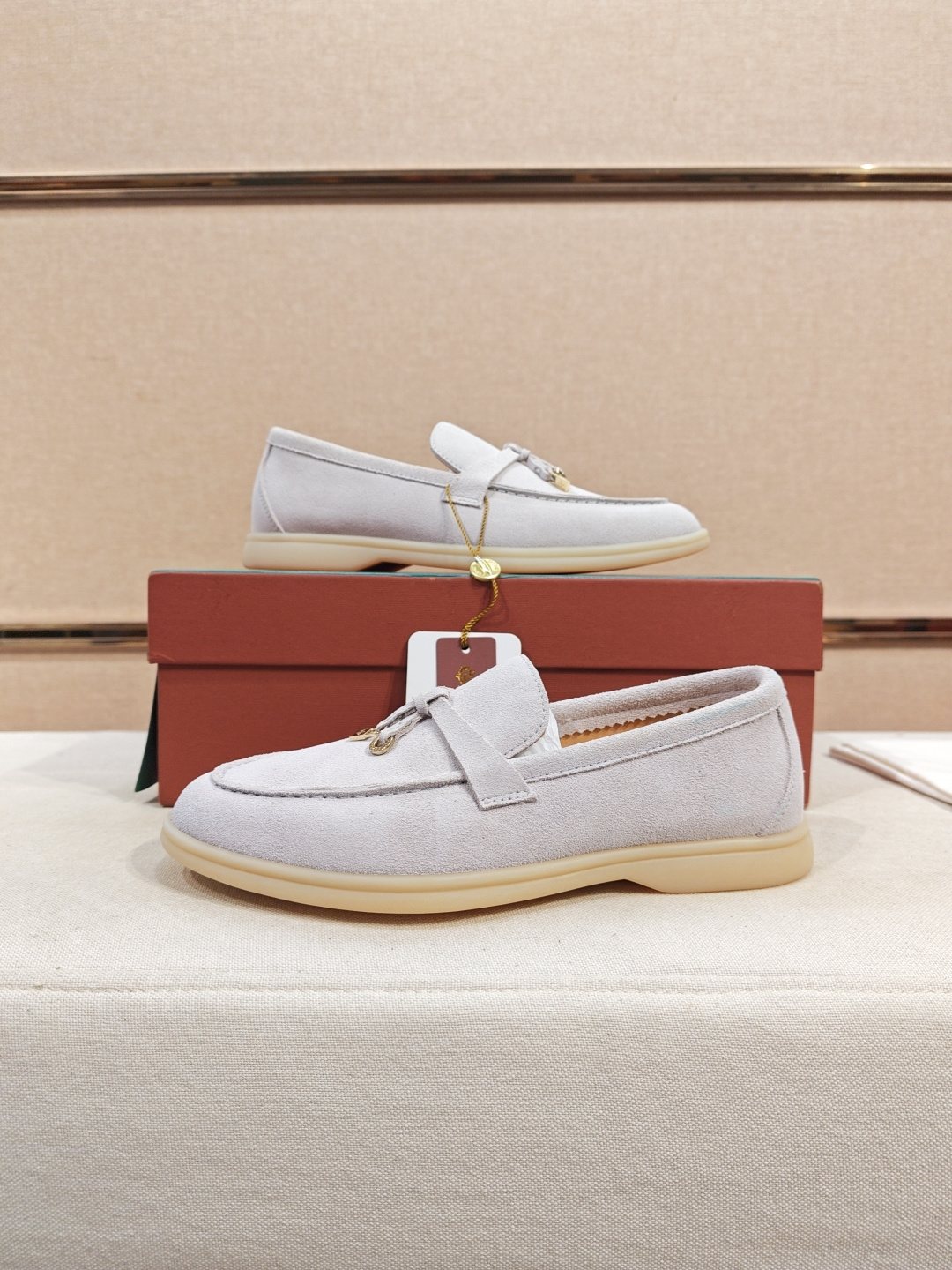Loro Piana Metal-Charm Moc Toe Loafers