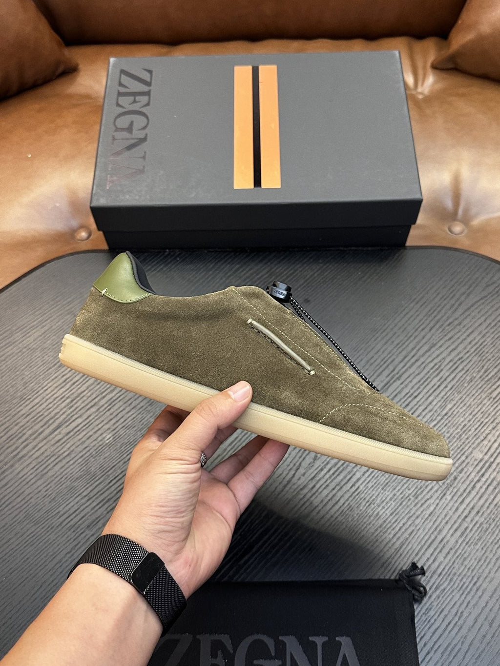Zegna Triple Stitch Low-Top Sneakers