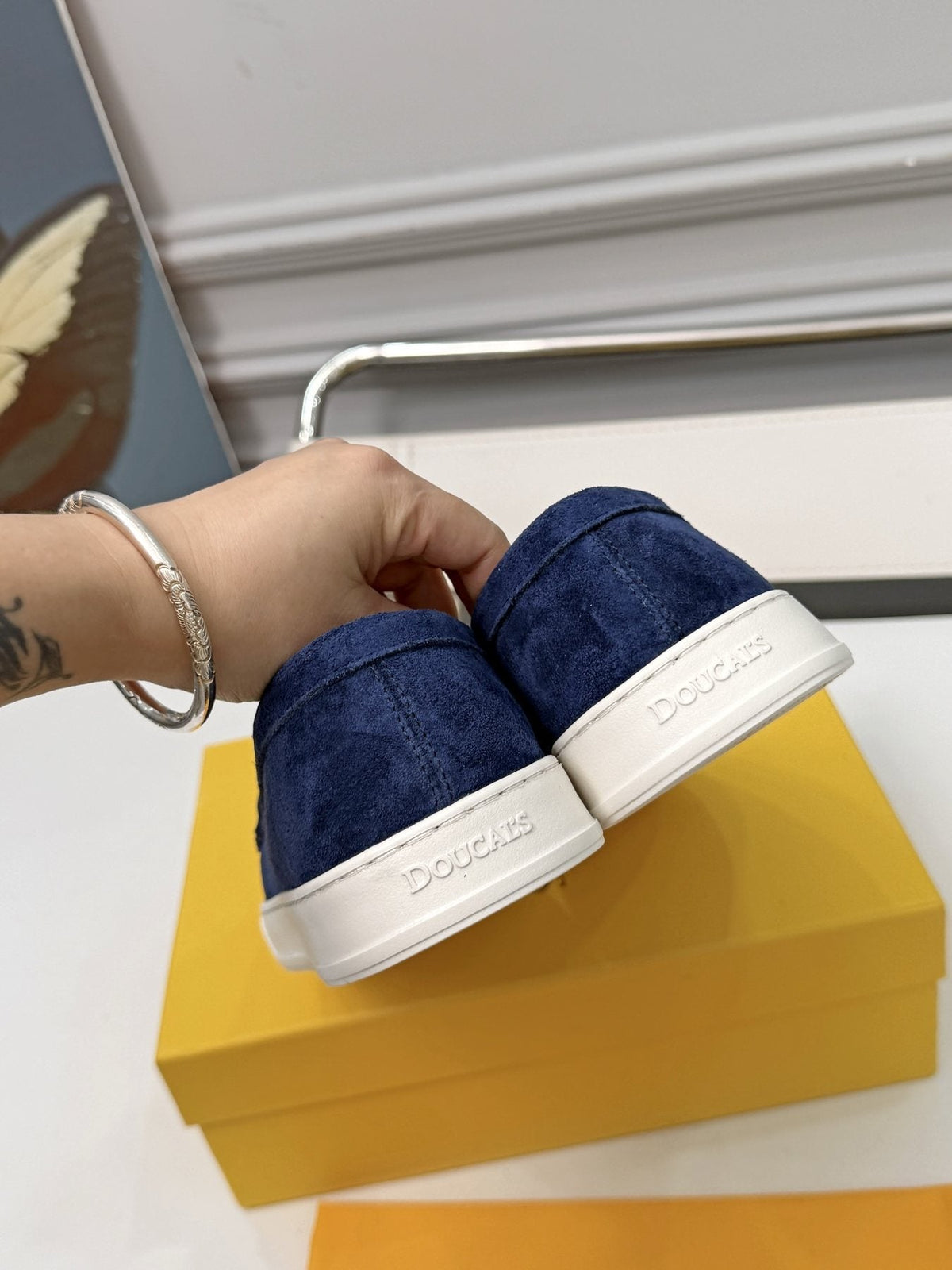 Doucal's Contrast-Sole Slip-On Shoes
