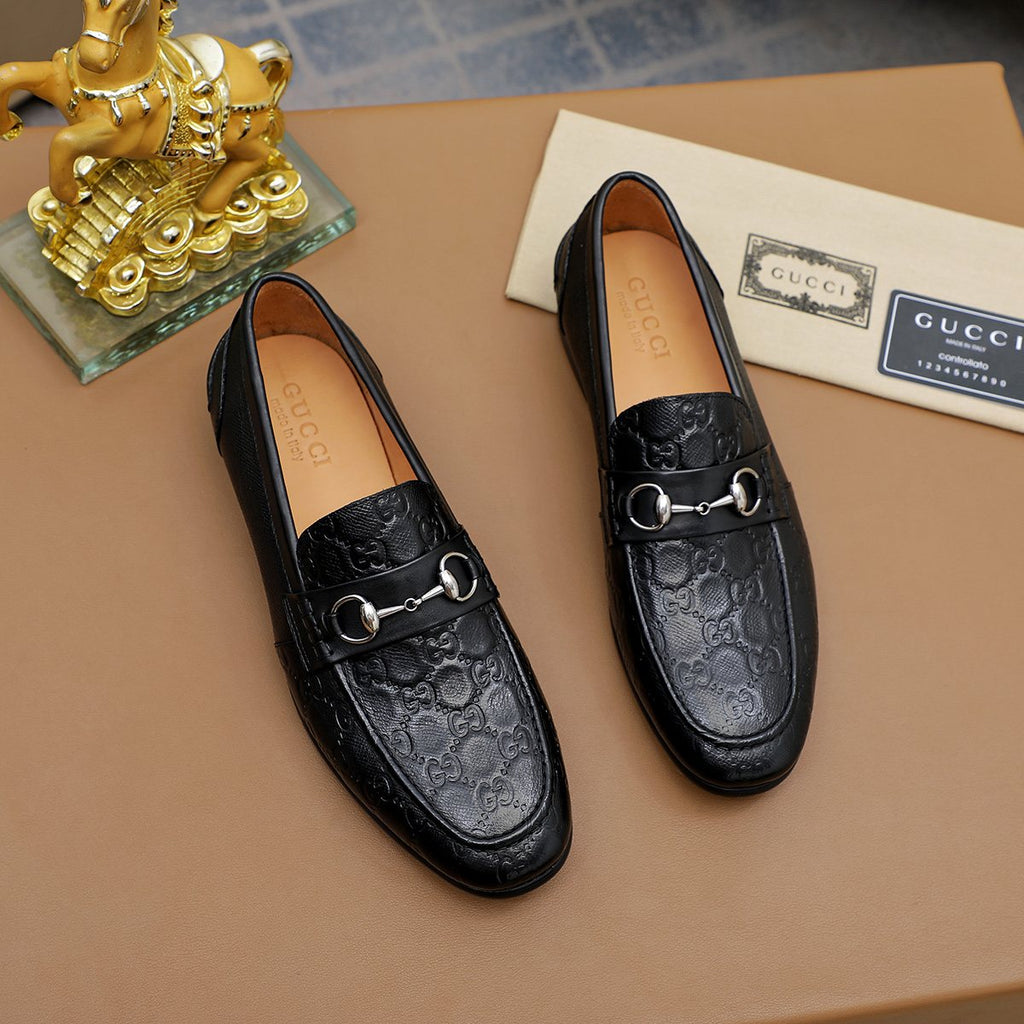 Gucci Black Embossed Loafers