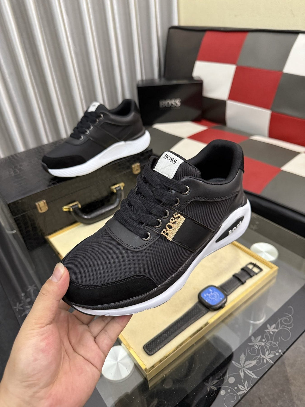 BOSS Men's Color-Block Low-Top Sneakers